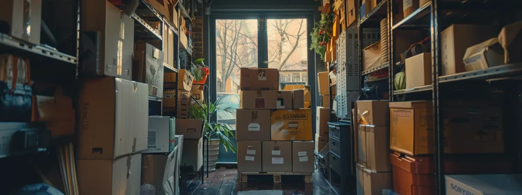 a moving truck filled with neatly stacked boxes labeled with different room names, ready for your hudson valley move.