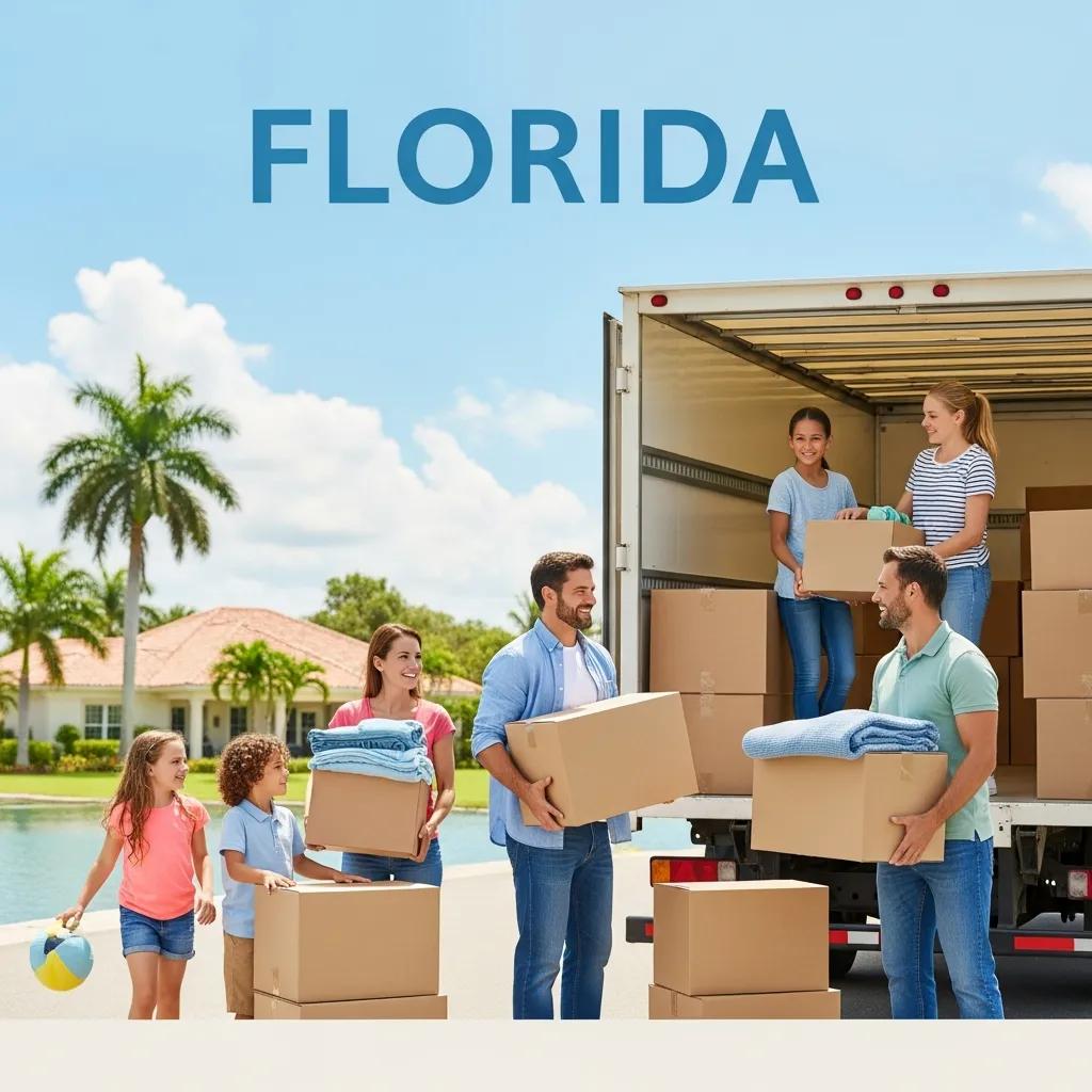 Family packing for a move from Maryland to Florida, showcasing excitement and anticipation