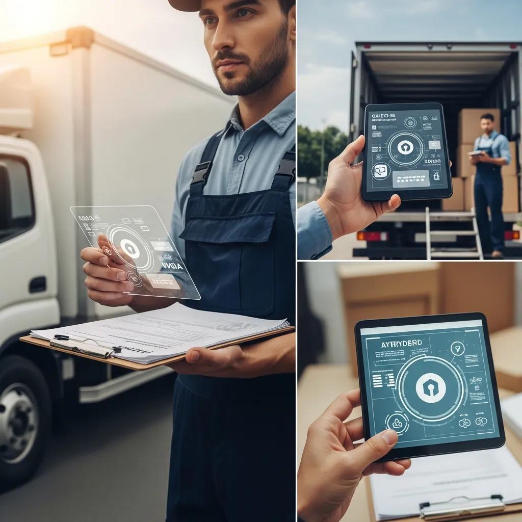 Moving company employee handling customer data securely, emphasizing privacy and security in the moving industry