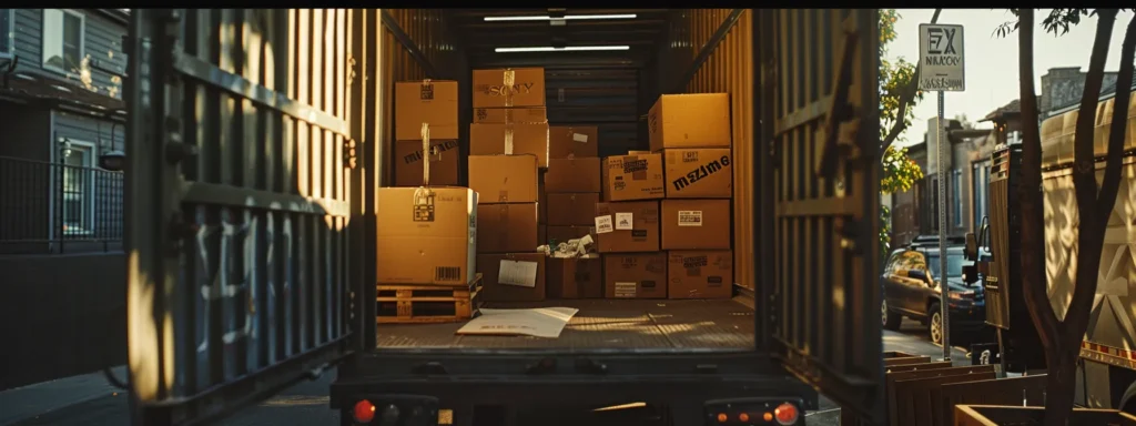 a moving truck loaded with boxes labeled with different rooms, ready to embark on a local move.